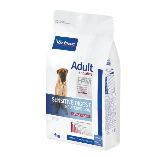 Kibble for sensitive, neutered dogs