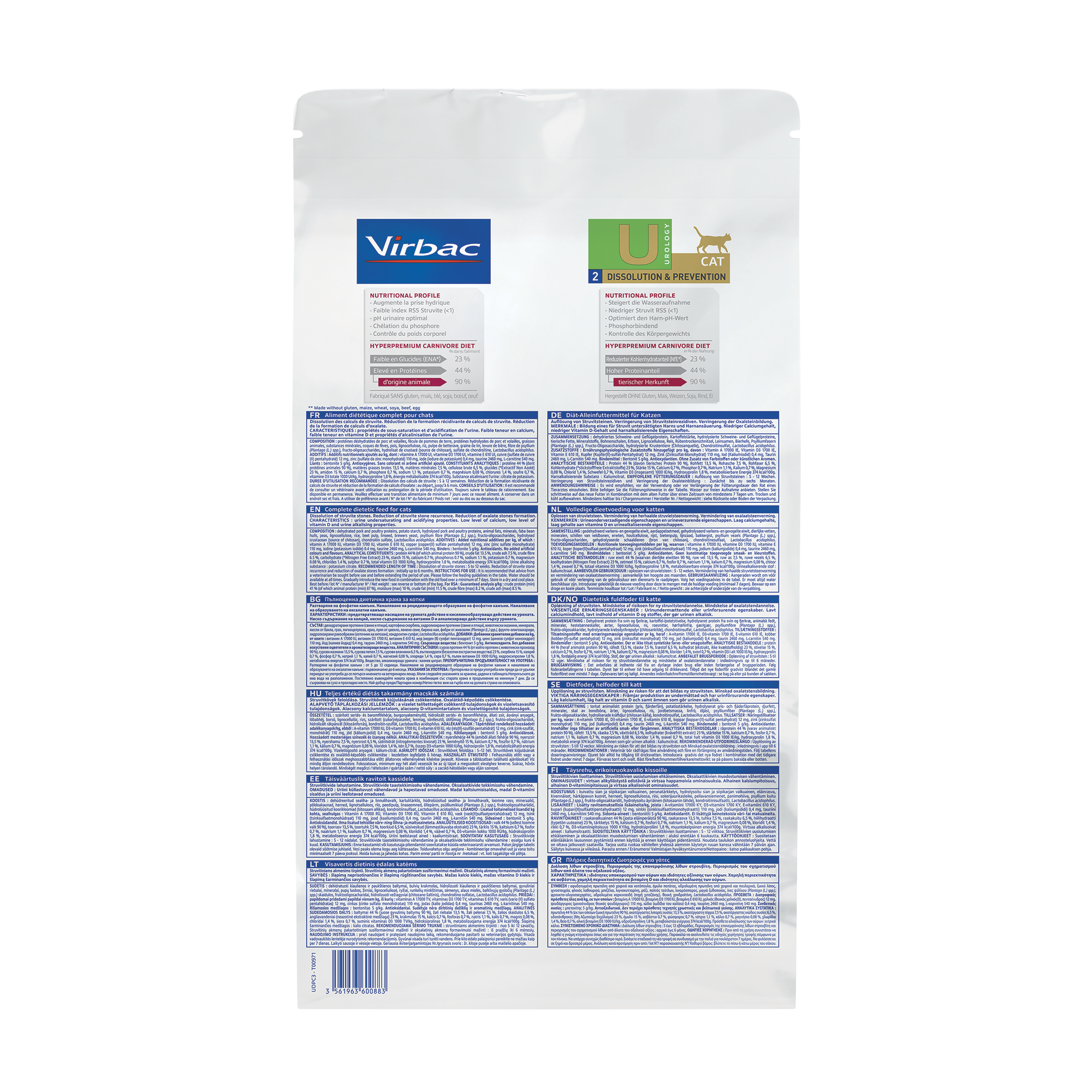 Urology Cat Food U2 - Dissolution & Prevention - Virbac UK