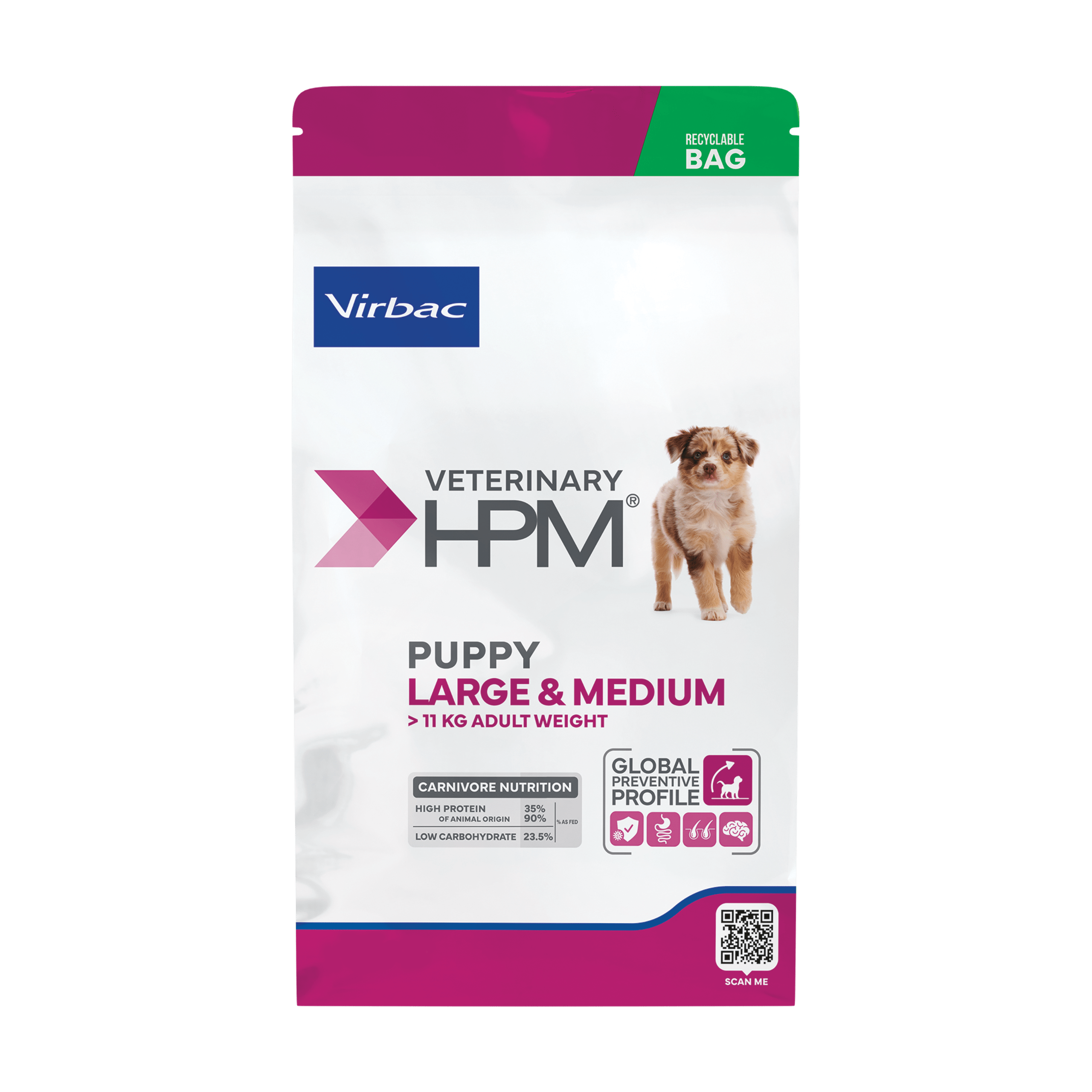 HPM Dog JUNIOR Gross 3KG – Hundefutter Für Junge Hunde, Von Virbac, 3 Kg Sack